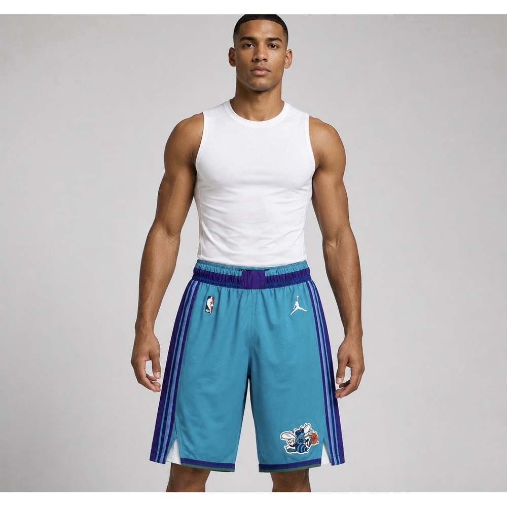 Nike Jordan Charlotte Hornets 2023-24 Team Issued Game Shorts 38 +1 NBA
